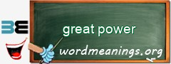 WordMeaning blackboard for great power